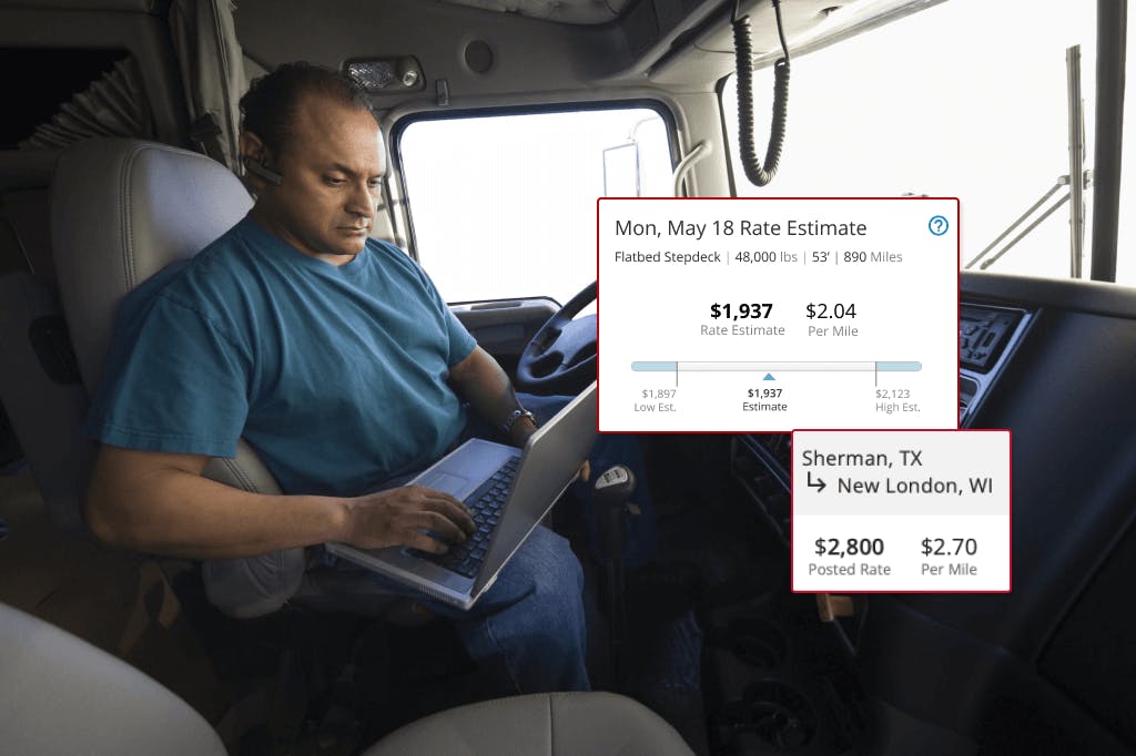 Driver using Rate Insights to get the best rates.