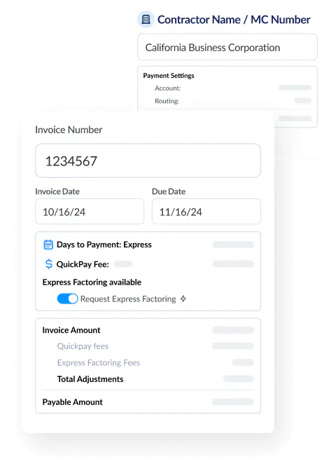 Factoring platform UI preview