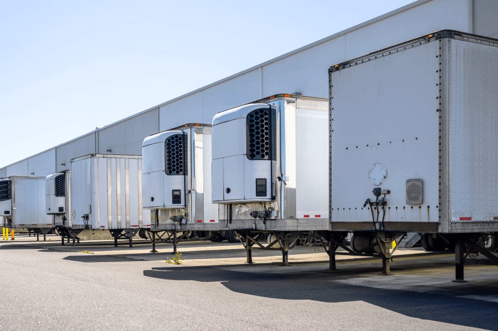 Drophook process: trailers at loading dock showing how drophook works
