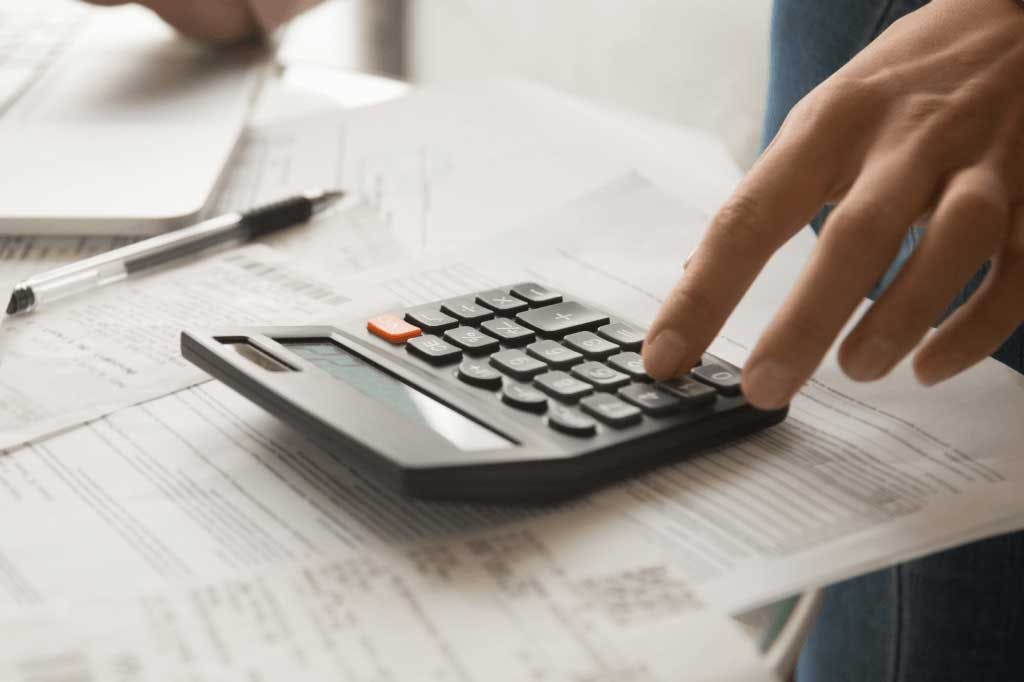 Person using a calculator.