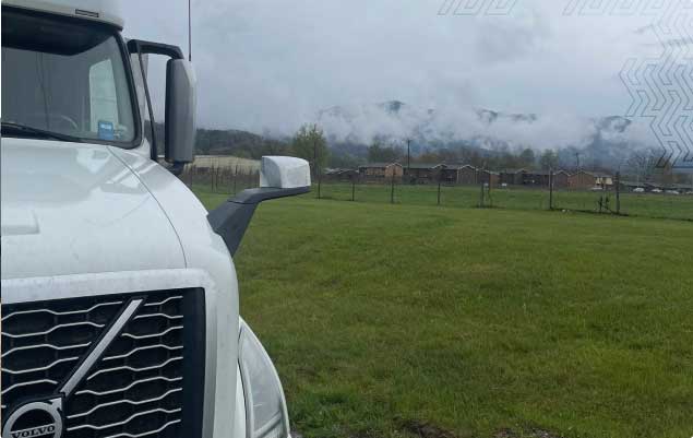 Stormclouds behind a truck