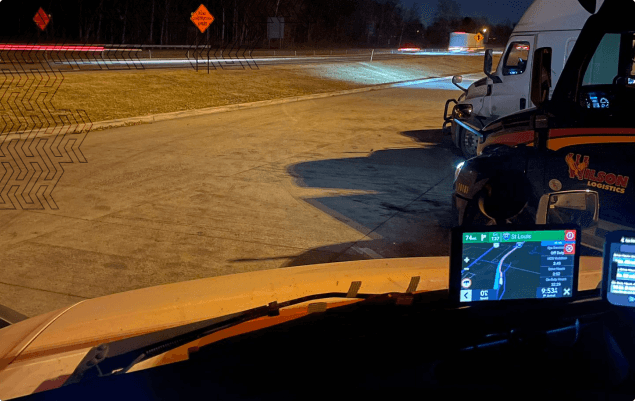 View from truck interior.