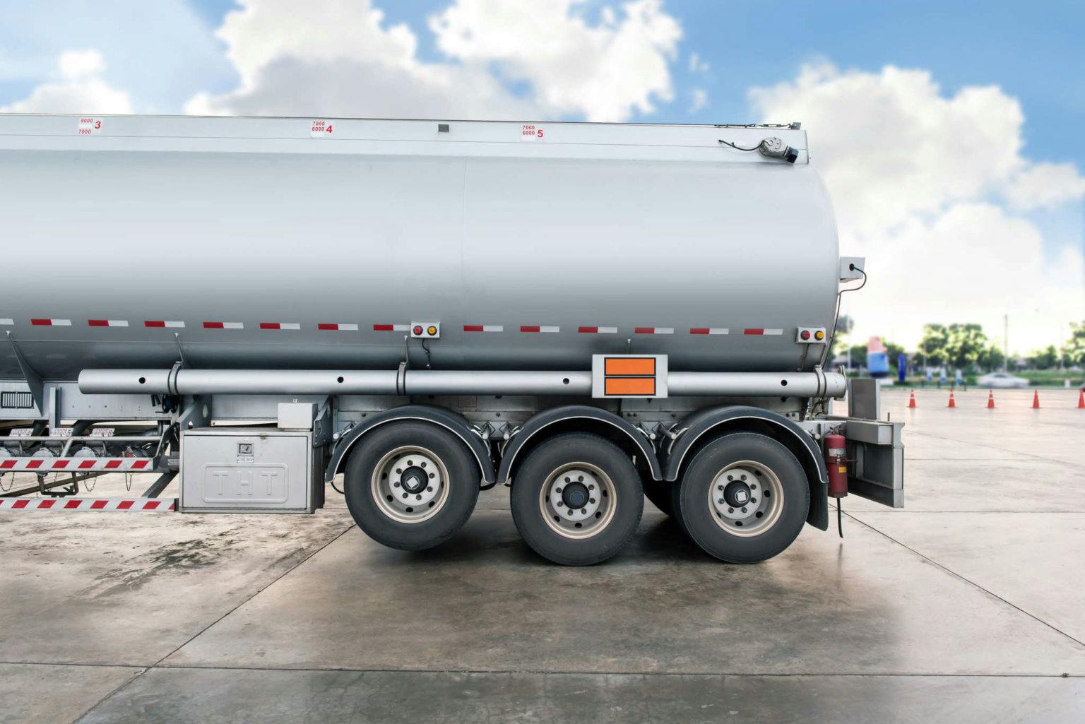 a parked tanker truck.
