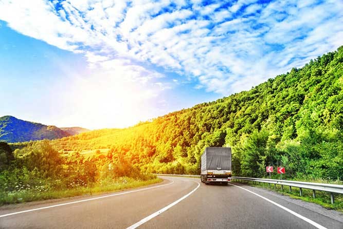 Truck on a sunny highway