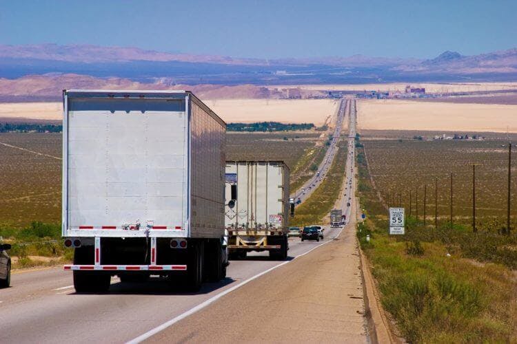Trucks on a highway.