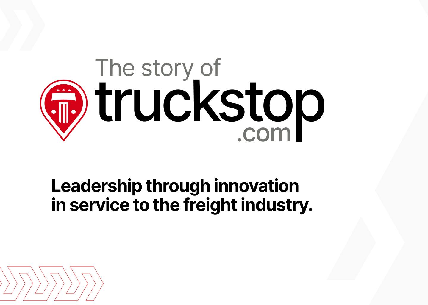 Truckstop customer stepping out of the cab of his truck.